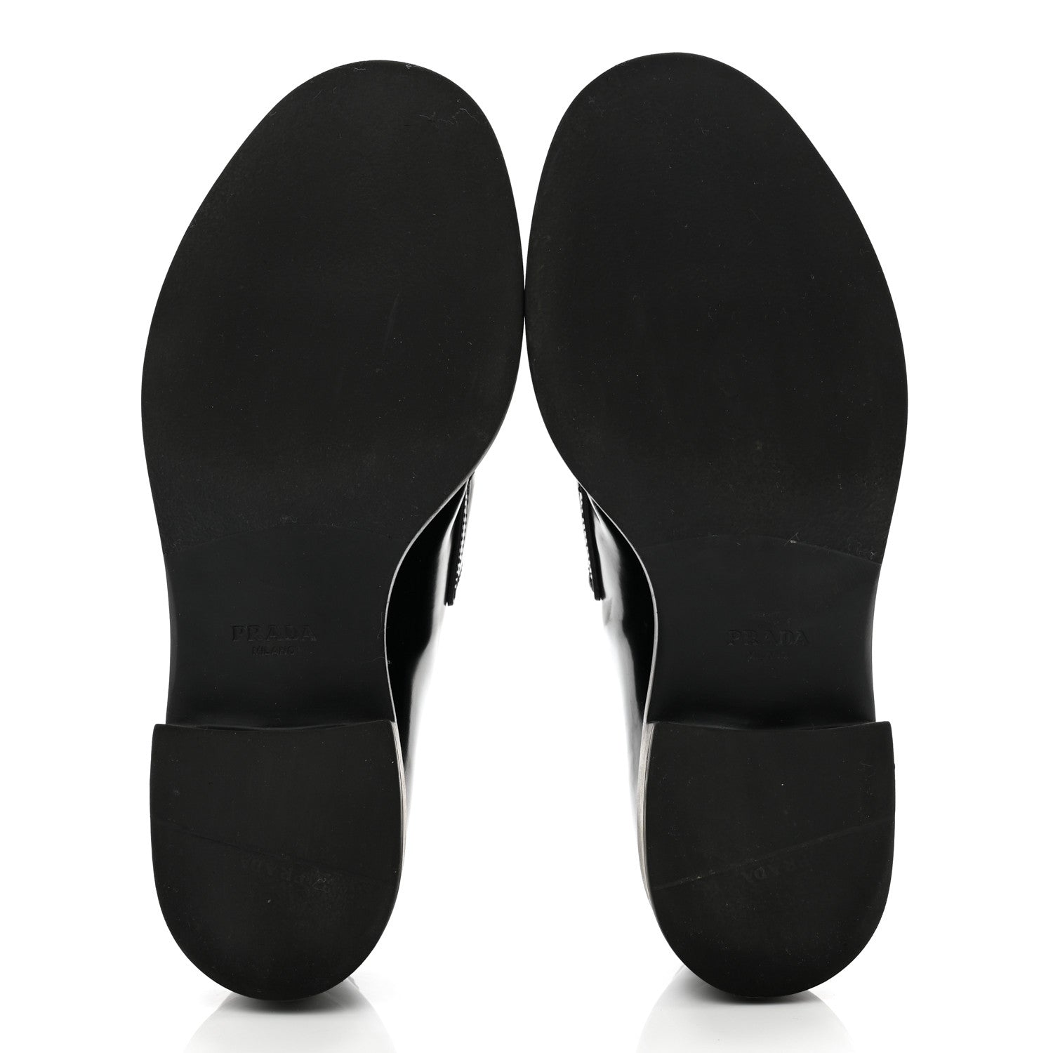 Prada Spazzolato Metal Triangle Logo 50mm Loafers 39 Black 5 of 8