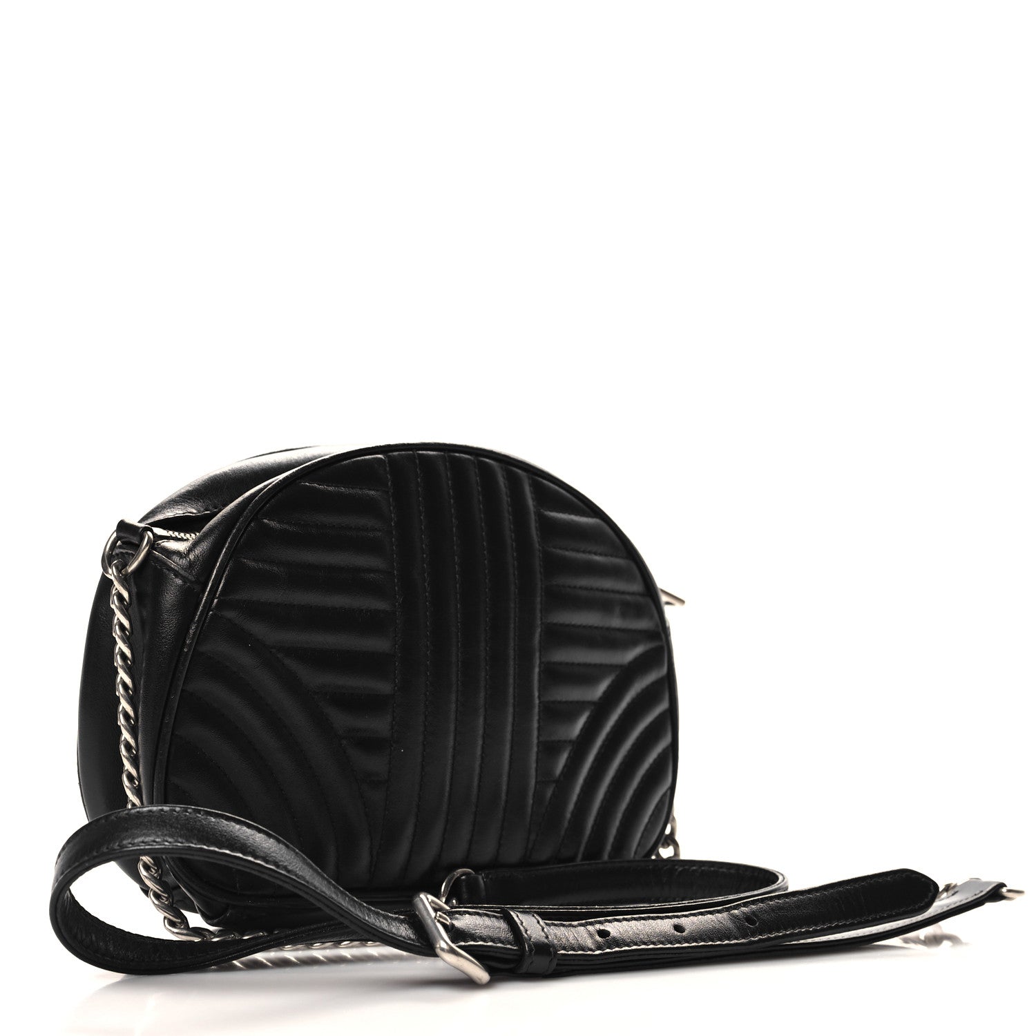 Prada Soft Calfskin Impunture Diagramme Dome Crossbody Bag Black 3 of 10