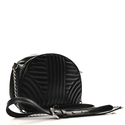 Prada Soft Calfskin Impunture Diagramme Dome Crossbody Bag Black 3 of 10