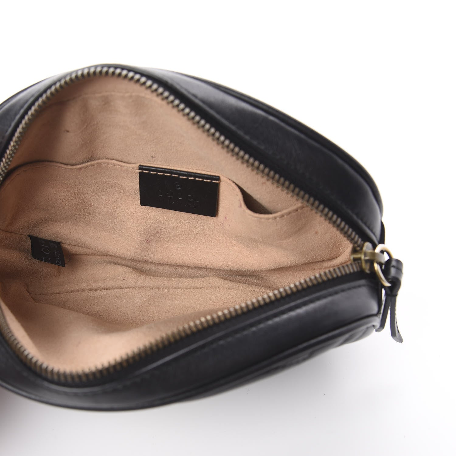 Gucci Calfskin Matelasse GG Marmont Belt Bag 85 34 Black 4 of 7