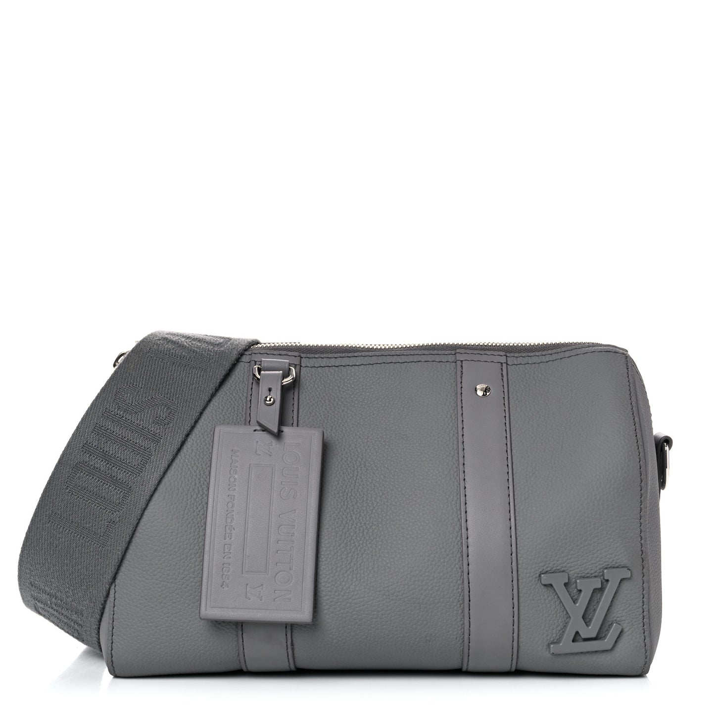 Grained Calfskin Aerogram City Keepall Gris