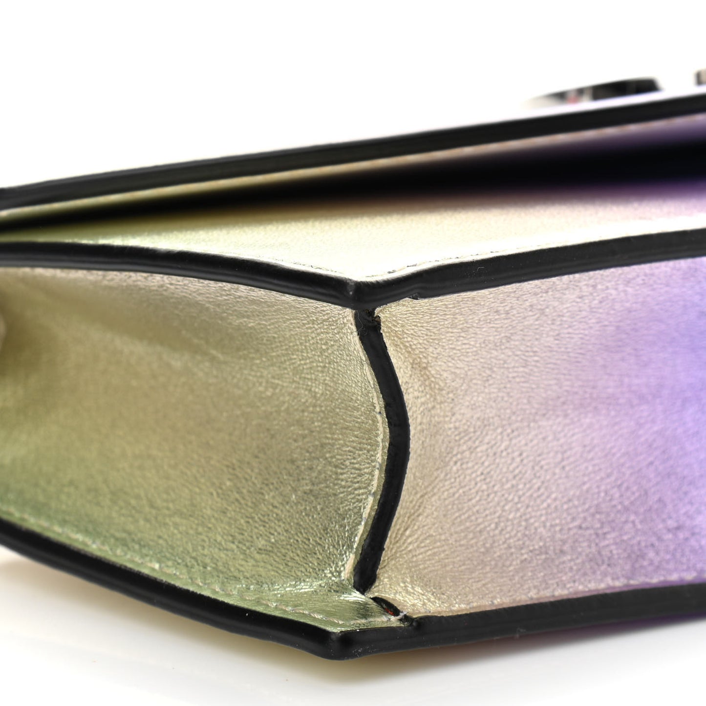 Iridescent Calfskin Loubi54 Crossbody Clutch Silver