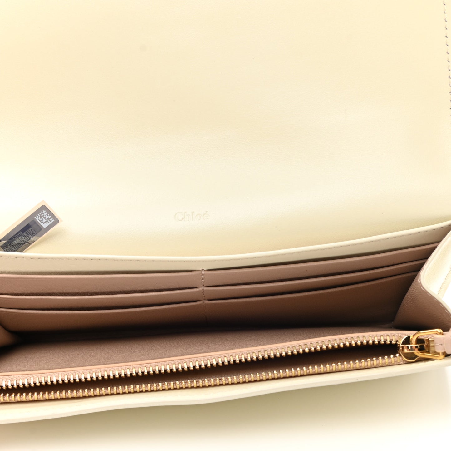 Smooth Calfskin Chloe Long Wallet Off White