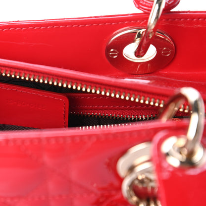 Christian Dior Patent Cannage Medium Lady Dior Red 9 of 10