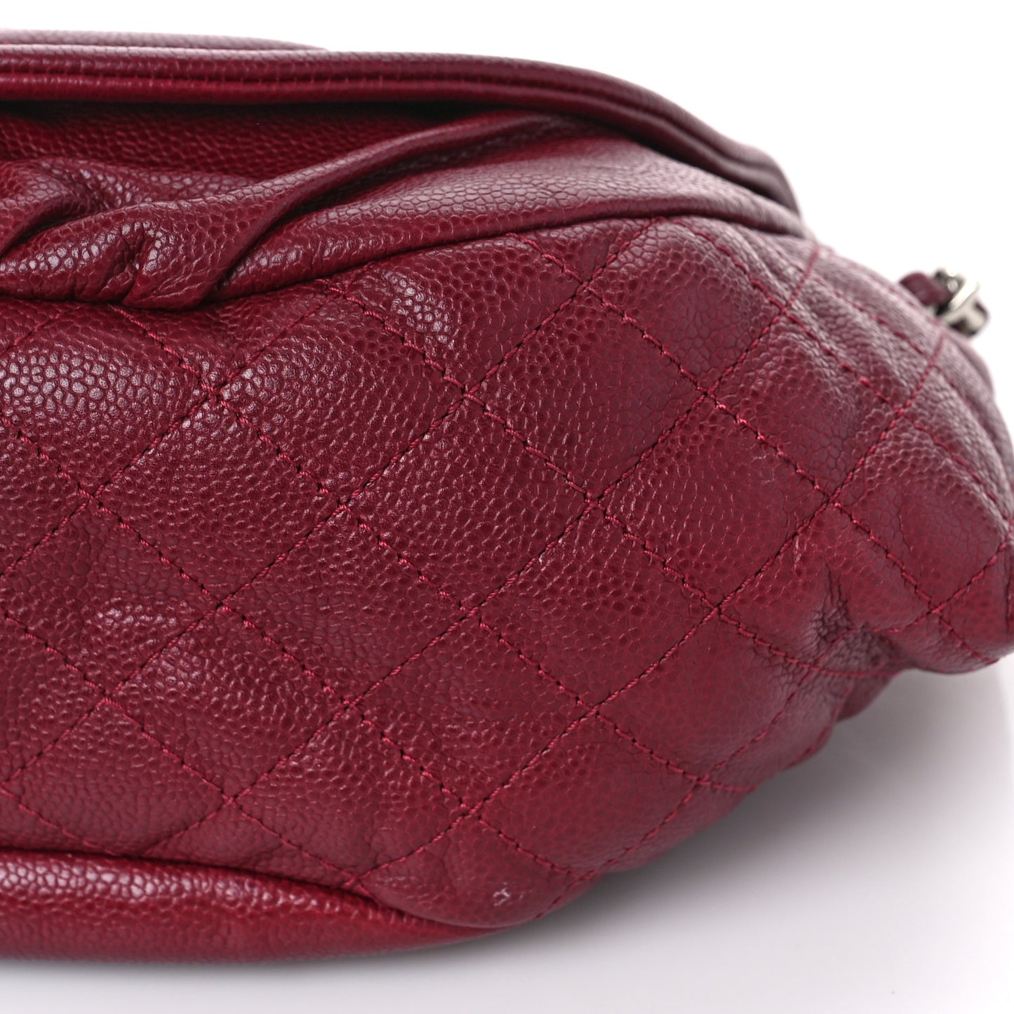 Caviar Large Half Moon Flap Bordeaux