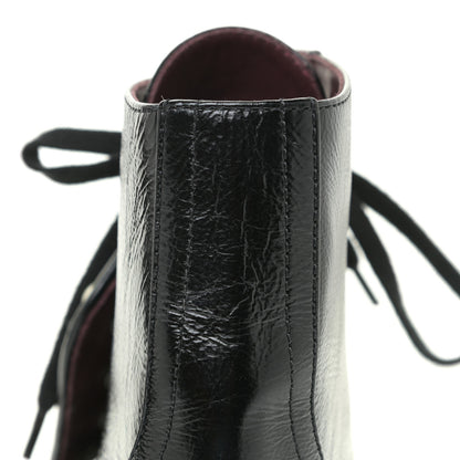Chanel Crackled Calfskin Velvet Pearl Combat Short Boots 39 Black 18 of 19