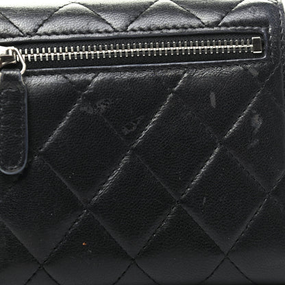 Chanel Lambskin Quilted Compact Flap Wallet Black 12 of 13