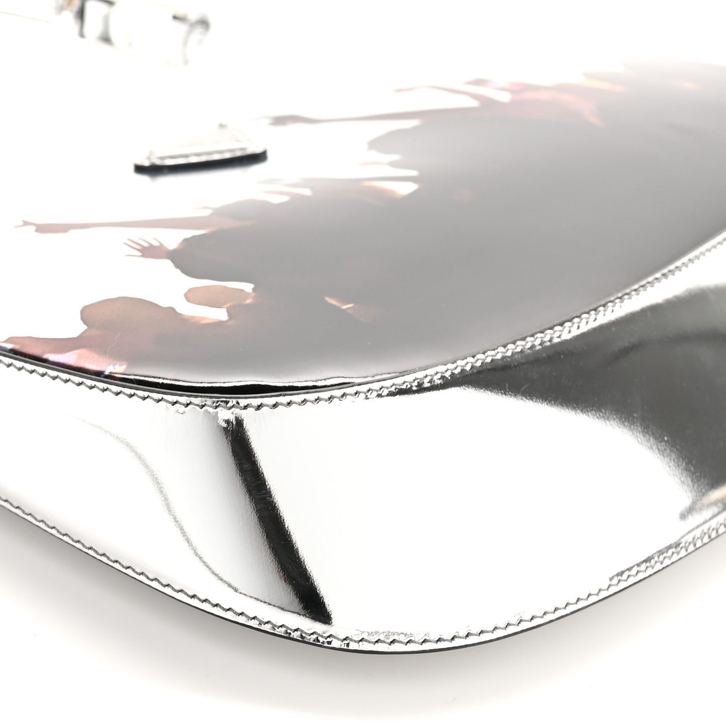 Spazzolato Runway Printed Cleo Shoulder Bag Argento