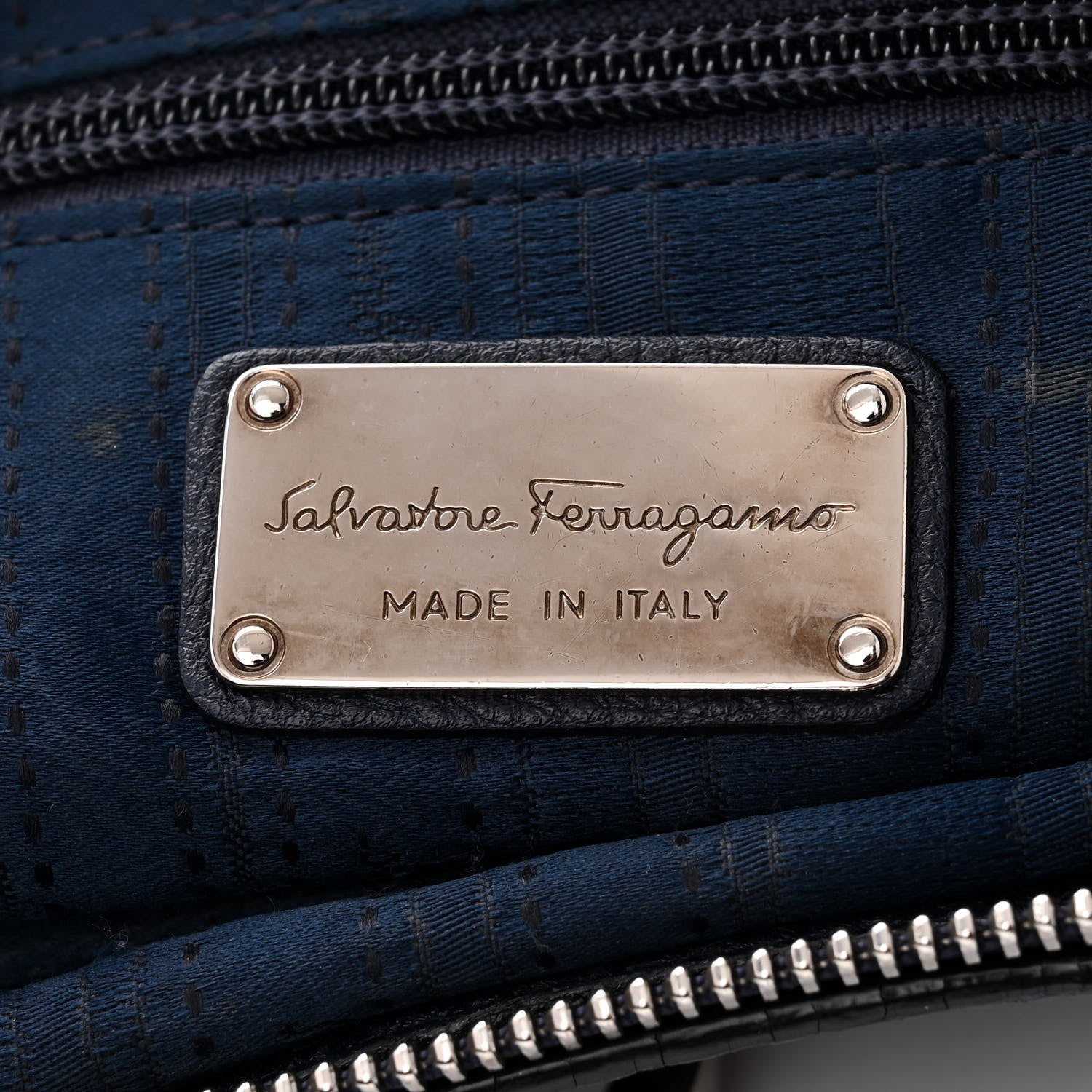 Salvatore Ferragamo Calfskin Fanisa Gancini Hobo Oxford Blue 6 of 14