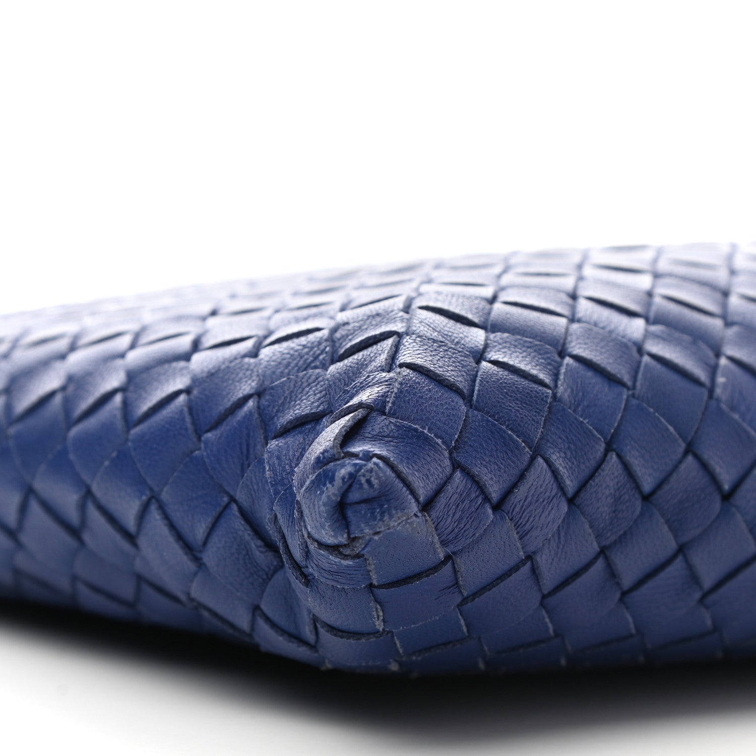 Bottega Veneta Nappa Intrecciato Large Flat Zip Biletto Pouch Blue 9 of 10
