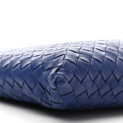 Bottega Veneta Nappa Intrecciato Large Flat Zip Biletto Pouch Blue 9 of 10