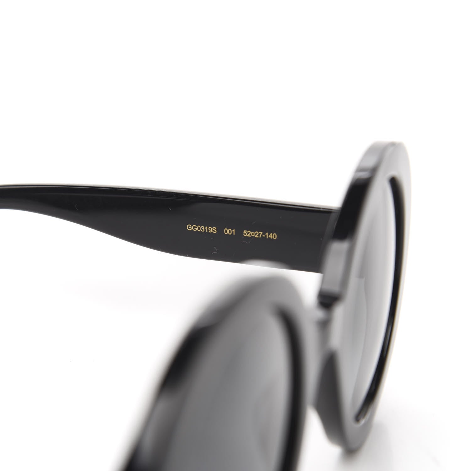 Gucci Acetate Round GG Sunglasses GG0319S Black 5 of 7