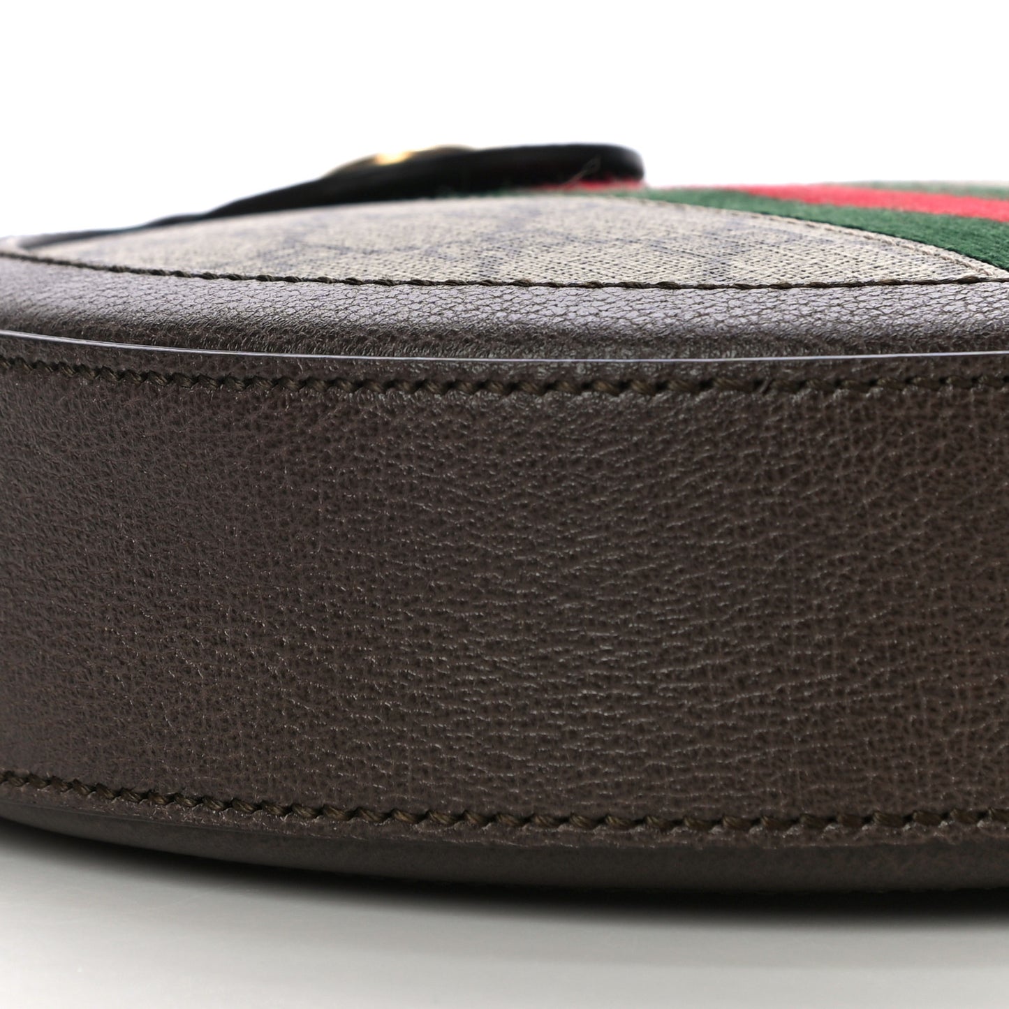 GG Supreme Monogram Web Mini Ophidia Round Shoulder Bag Brown
