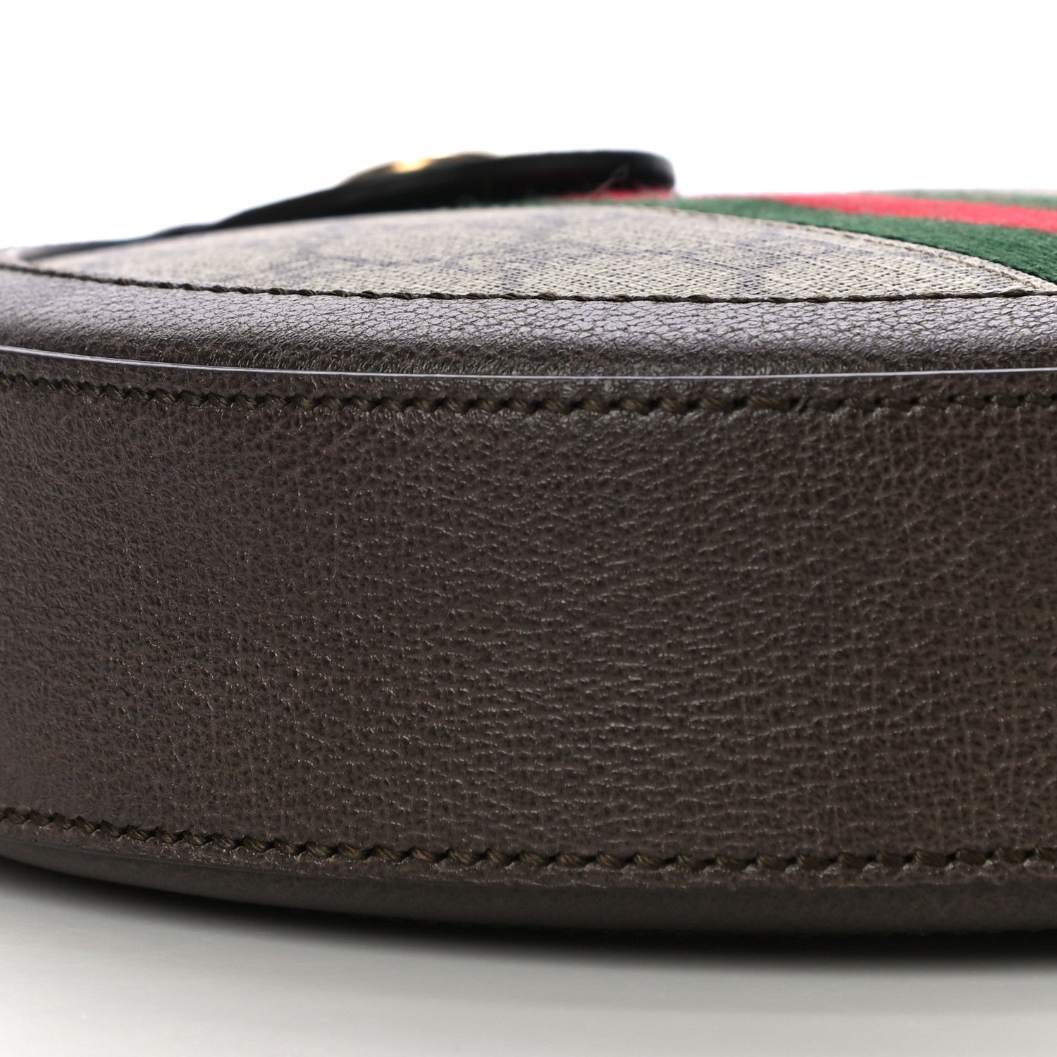 Gucci GG Supreme Monogram Web Mini Ophidia Round Shoulder Bag Brown 9 of 11