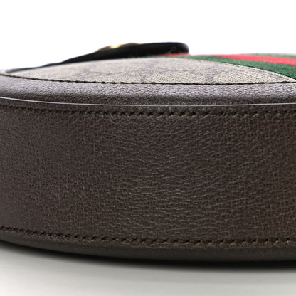 Gucci GG Supreme Monogram Web Mini Ophidia Round Shoulder Bag Brown 9 of 11