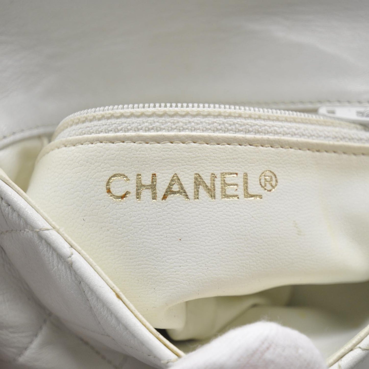 Lambskin Flap Waist Belt Bag White 75 30
