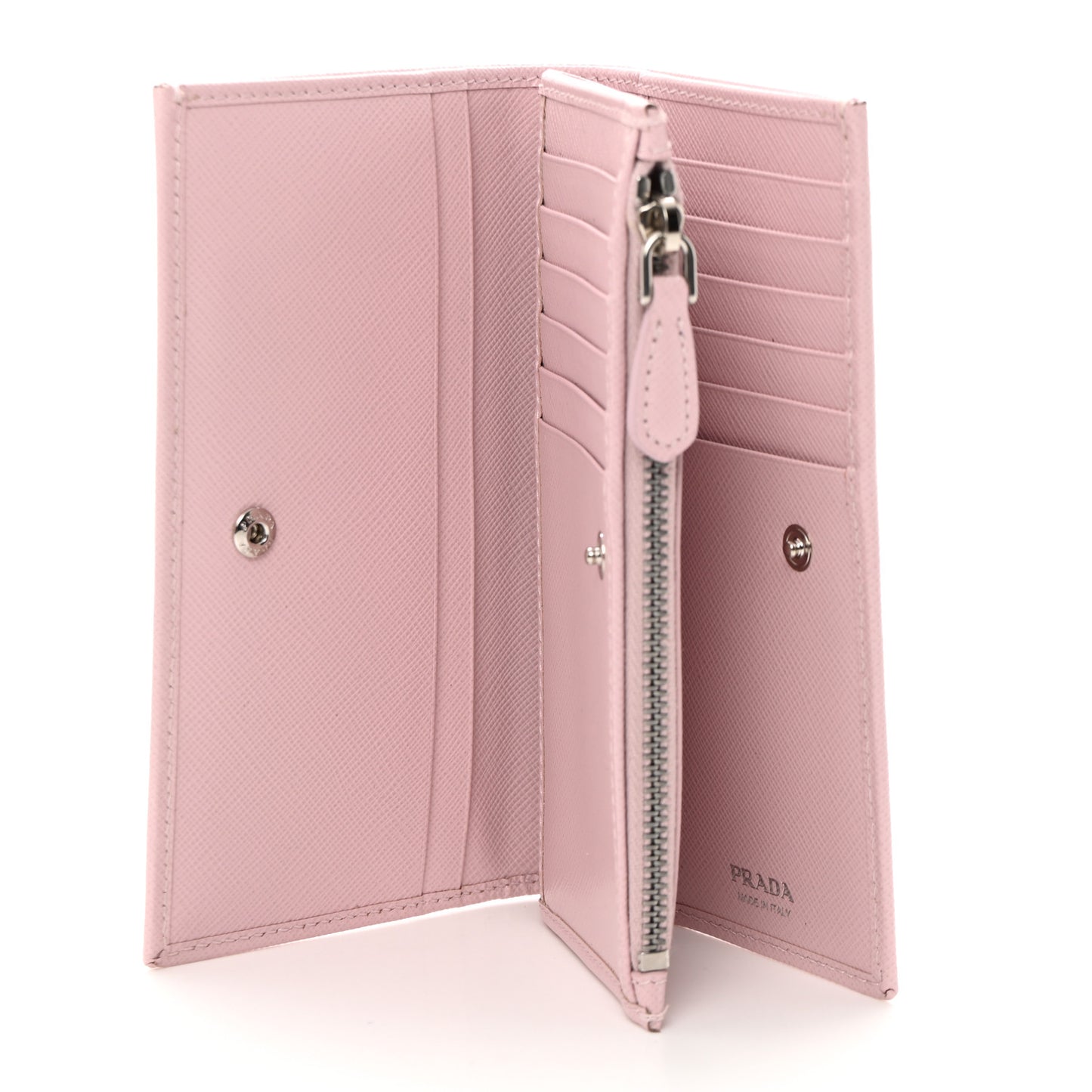 Saffiano Triangle Continental Zip Wallet Alabastro