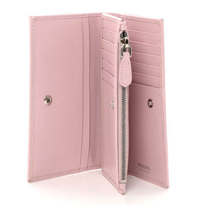 Prada Saffiano Triangle Continental Zip Wallet Alabastro 5 of 10
