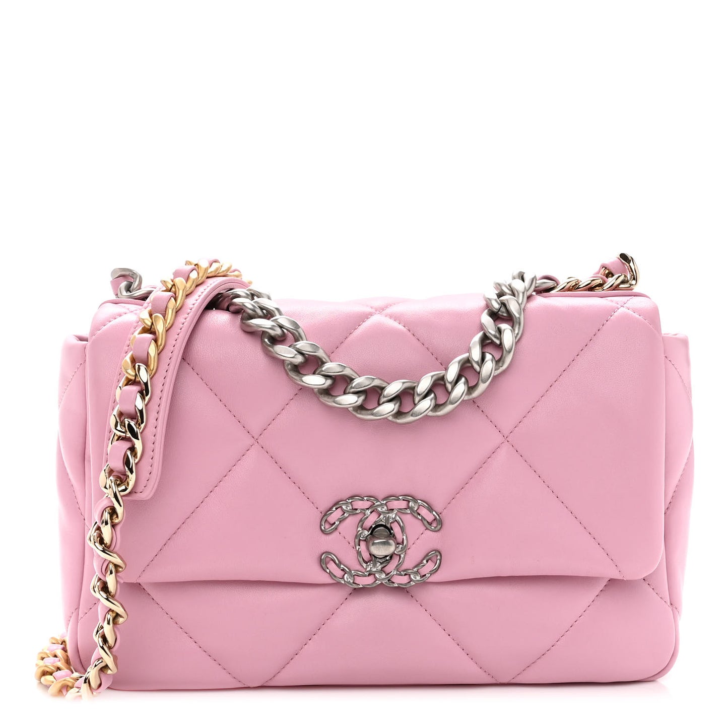Lambskin Quilted Medium Chanel 19 Flap Pink