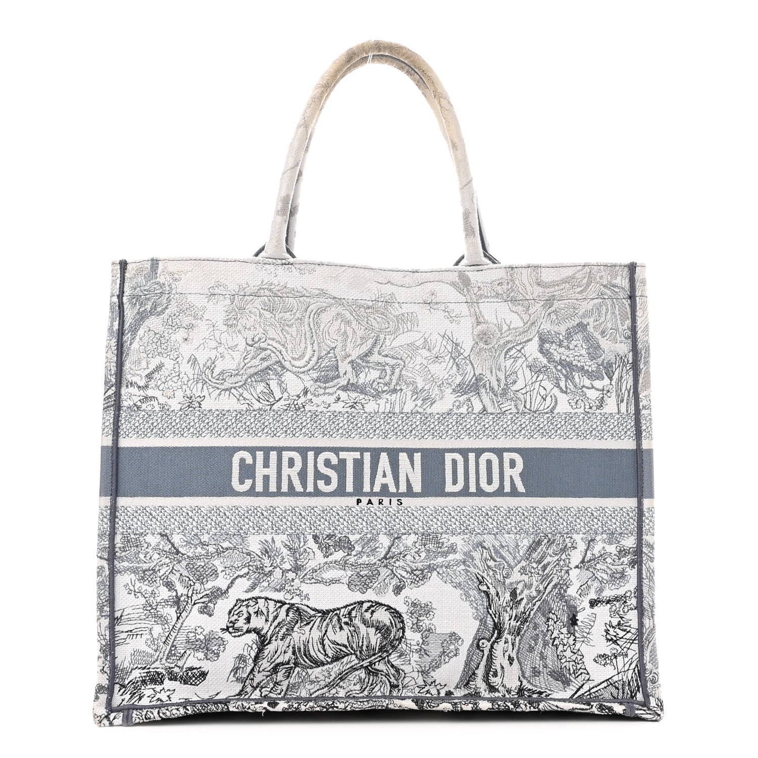 Christian Dior Gradient Canvas Embroidered Large Dioriviera Toile De Jouy Book Tote Blue 1 of 13