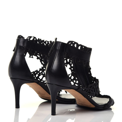 Jimmy Choo Calfskin Laser Cut Cage Booties 36 Black 4 of 8