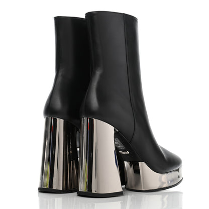 Gucci Malaga Kid Chrome Ankle Boots 40 Black 4 of 9