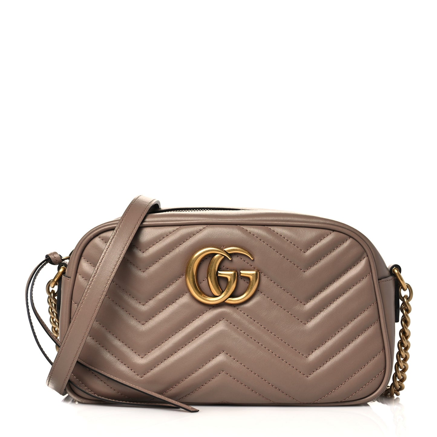 Calfskin Matelasse Small GG Marmont Chain Shoulder Bag Porcelain Rose