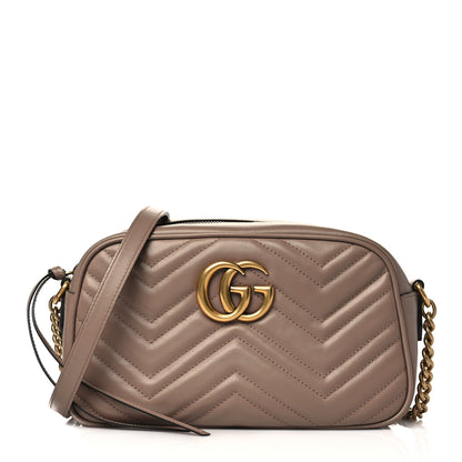 Gucci Calfskin Matelasse Small GG Marmont Chain Shoulder Bag Porcelain Rose 1 of 14