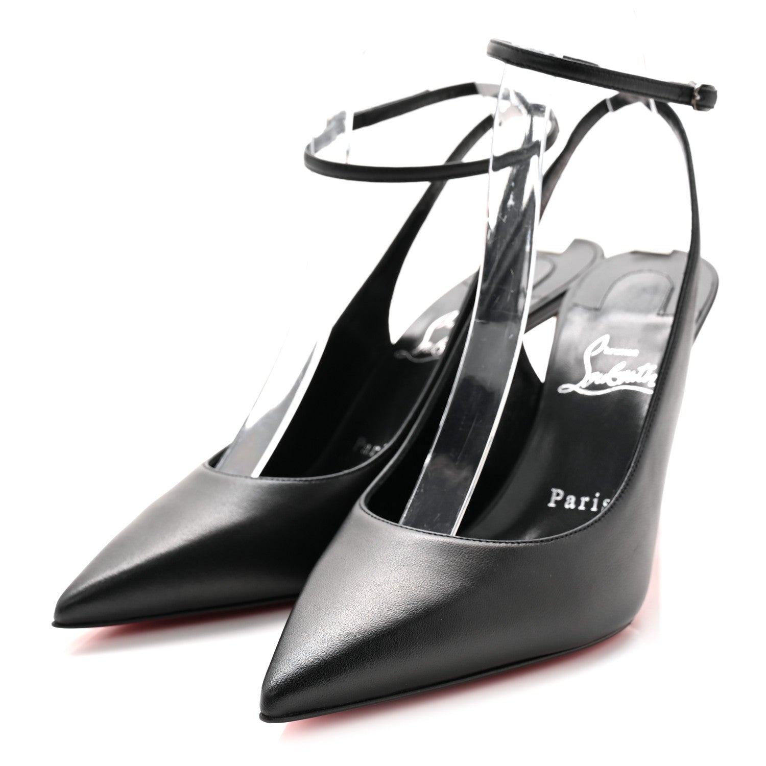 Christian Louboutin Veau Velours Condora Strap 100 Pumps 36.5 Galactiqueen 37.5 Black 3 of 8
