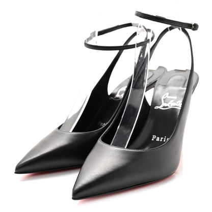 Christian Louboutin Veau Velours Condora Strap 100 Pumps 36.5 Galactiqueen 37.5 Black 3 of 8