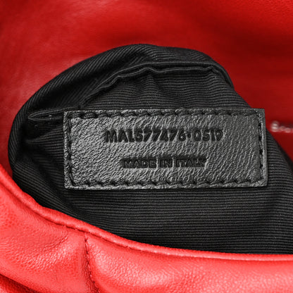 Saint Laurent Lambskin Quilted Small Loulou Puffer Monogram Chain Satchel Red 8 of 11