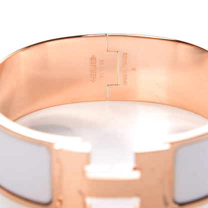 Hermes Enamel Wide Clic Clac H Bracelet GM White 4 of 6