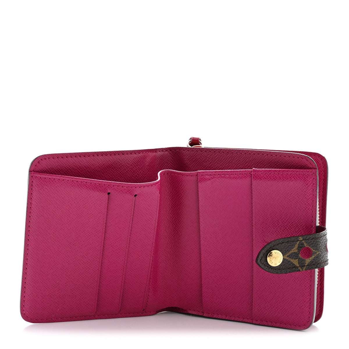 Monogram Perforated Compact Zipped Wallet Fuchsia