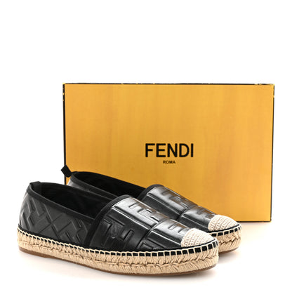 Fendi Nappa FF Embossed Espadrilles 38 Black 9 of 9