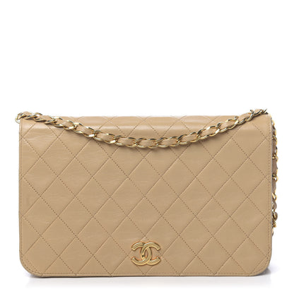 Chanel Lambskin Quilted Medium Single Flap Beige 1 of 15