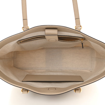 Gucci GG Supreme Monogram Textured Dollar Calfskin Web Medium Ophidia Shopping Tote Beige Mystic White Oatmeal 9 of 21