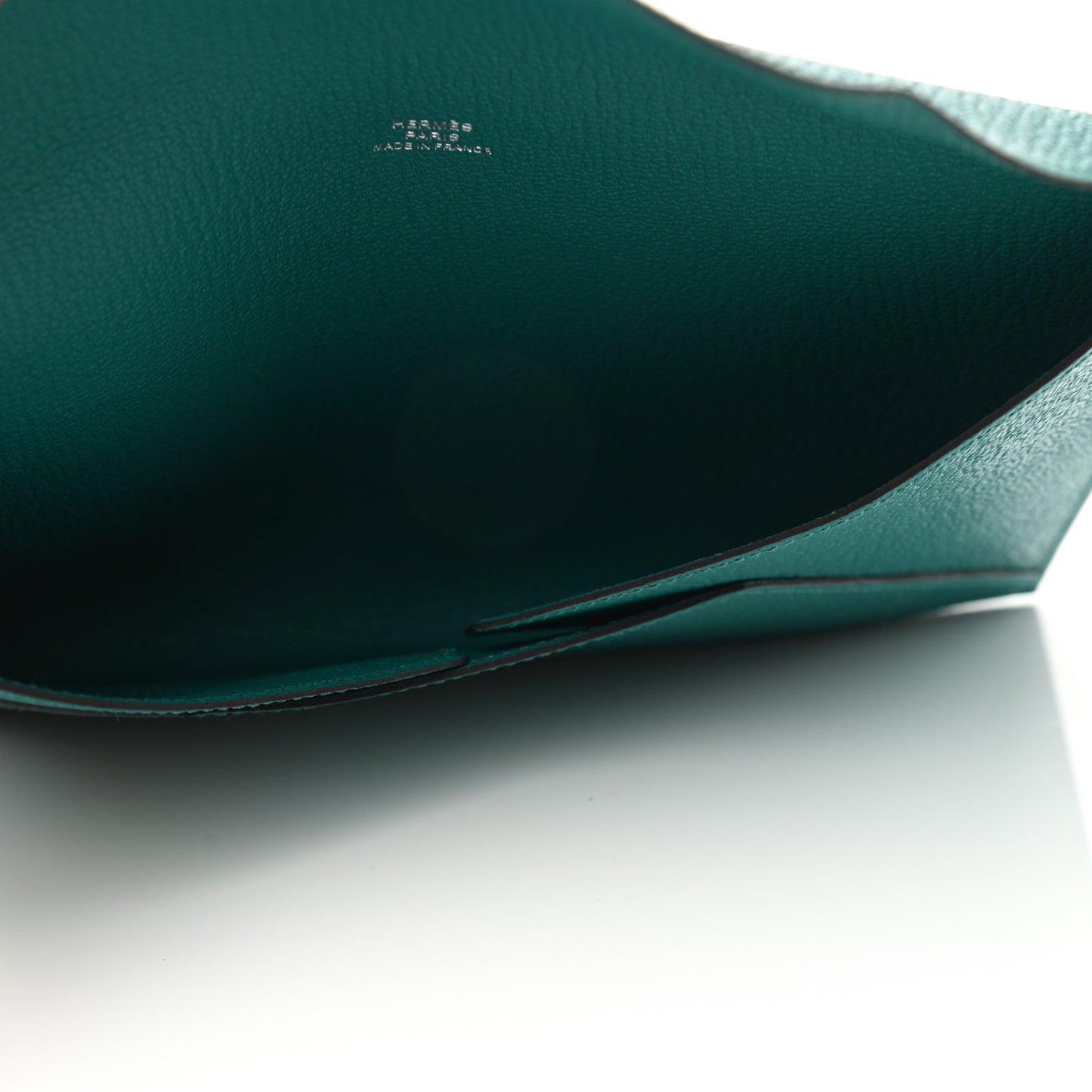 Chevre Mysore Envelope Trio Wallet Bleu Paon Lime Canopee