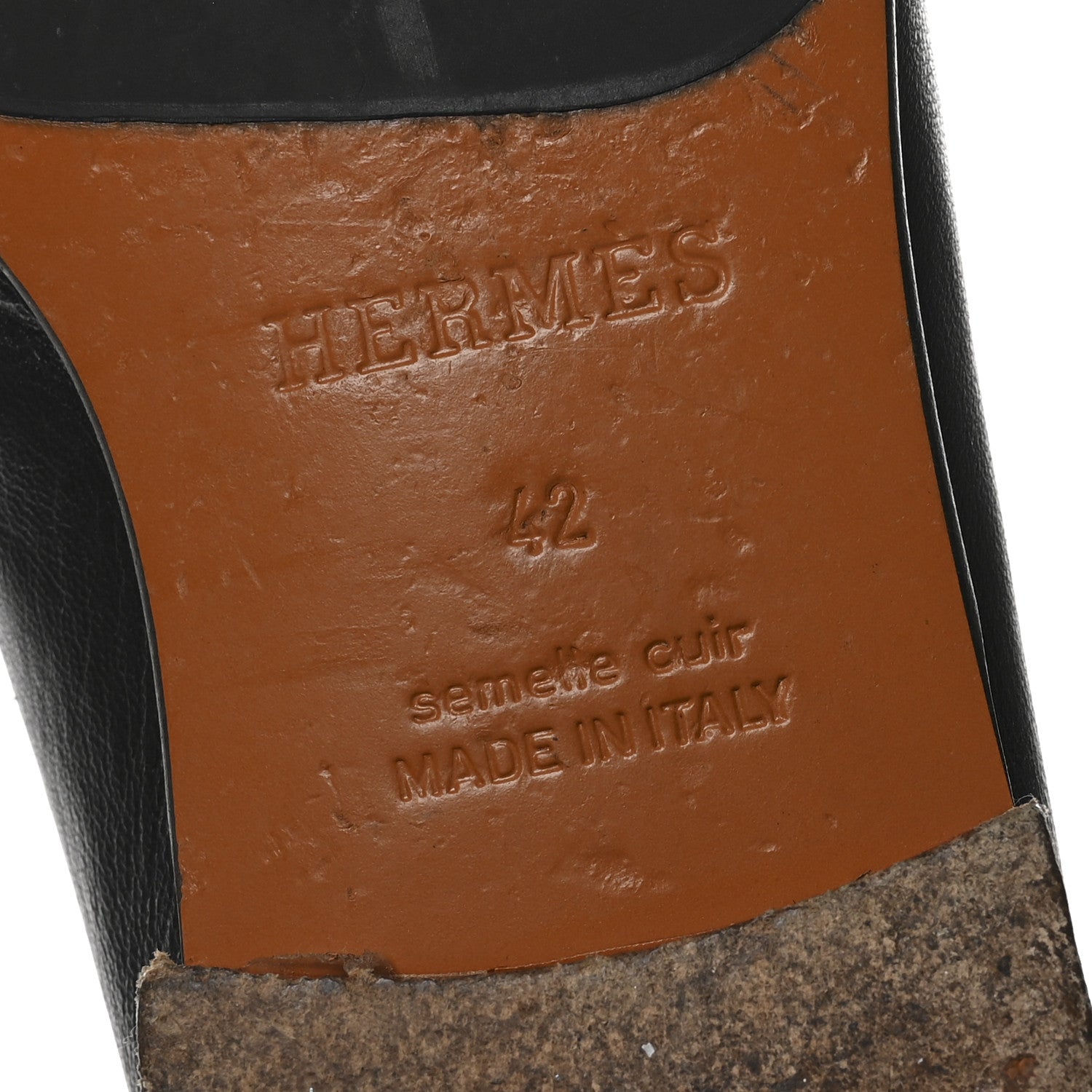 Hermes Goatskin Men's Paris Loafers 42 Black 7 of 9