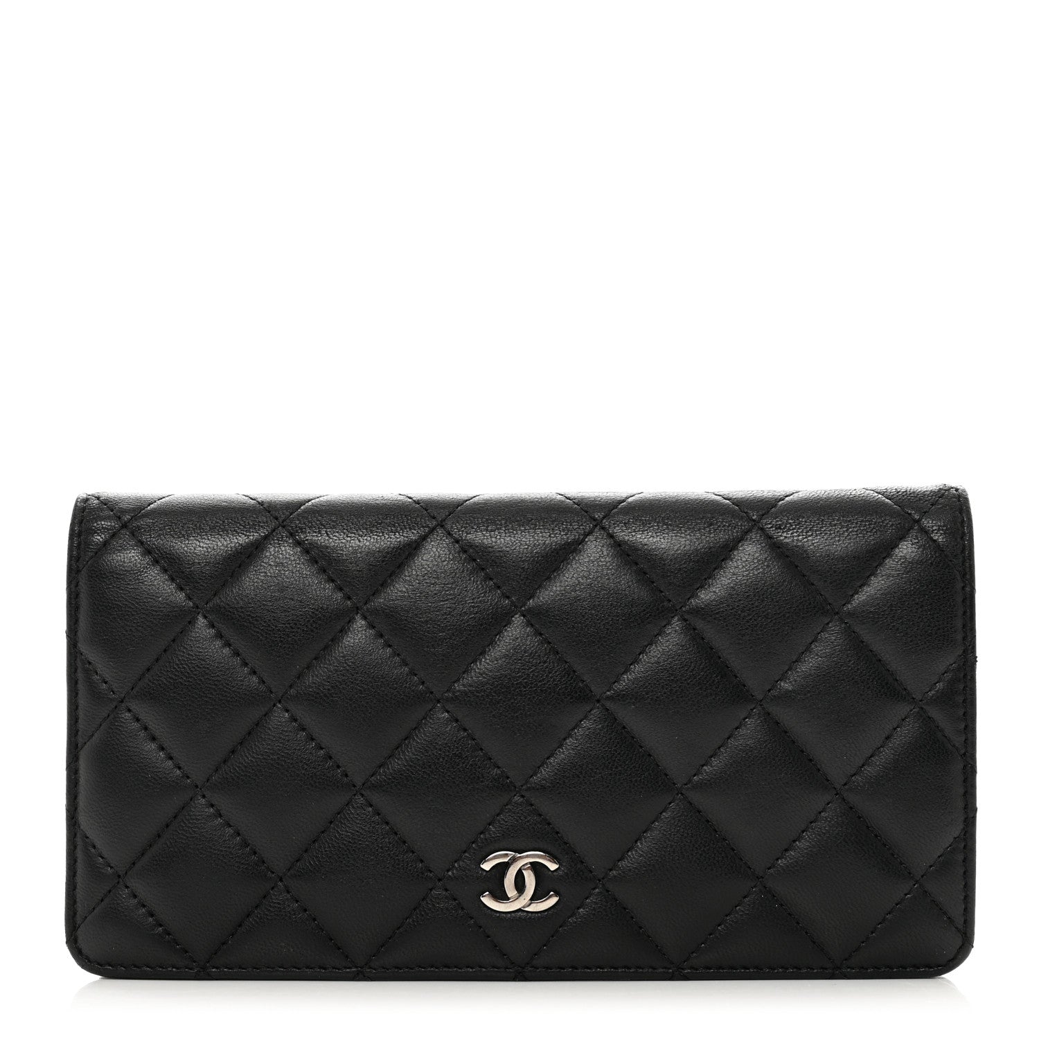 Chanel Lambskin Quilted Yen Wallet Black 1 of 8