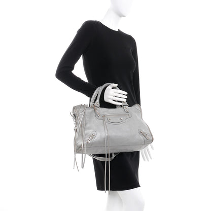 Balenciaga Pearlescent Goatskin Classic Palladium Hardware City Gris Gris Light 3 of 12