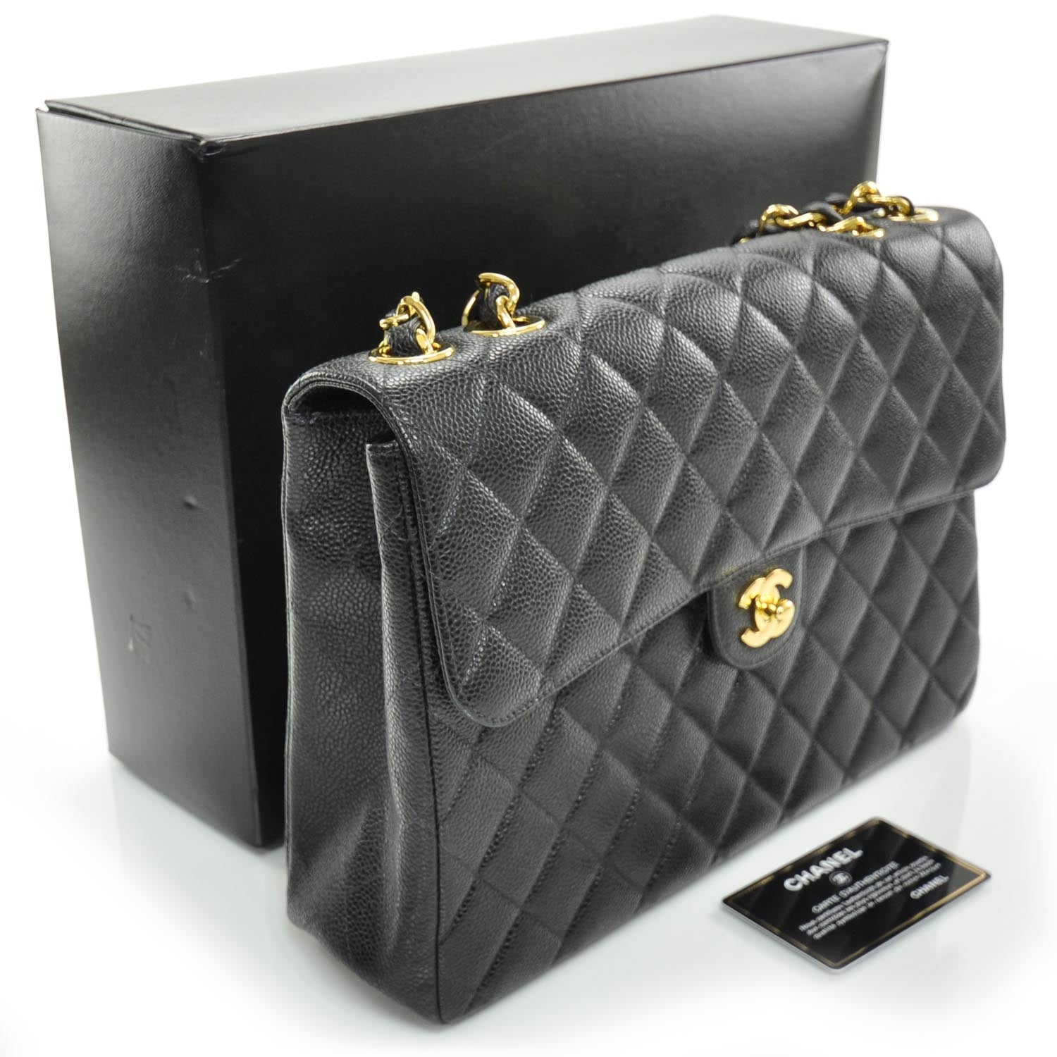 Chanel Caviar Quilted Jumbo Flap Black GHW 3 of 11