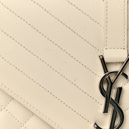 Saint Laurent Grain De Poudre Large Tri-Quilt Monogram Satchel Porcellana 9 of 13