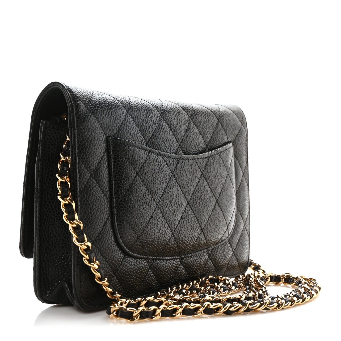 Caviar Quilted Wallet On Chain WOC Black