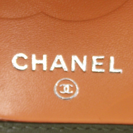 Chanel Calfskin Python Quilted Cambon Yen Wallet Khaki 7 of 10