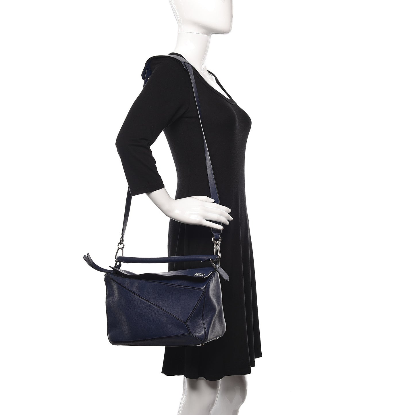 Calfskin Medium Puzzle Bag Marine