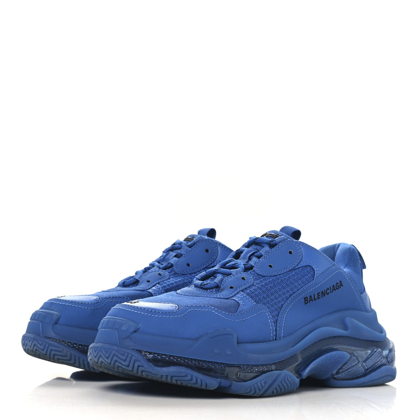 Fabric Mesh Clear Sole Mens Triple S Sneakers 10 Deep Blue