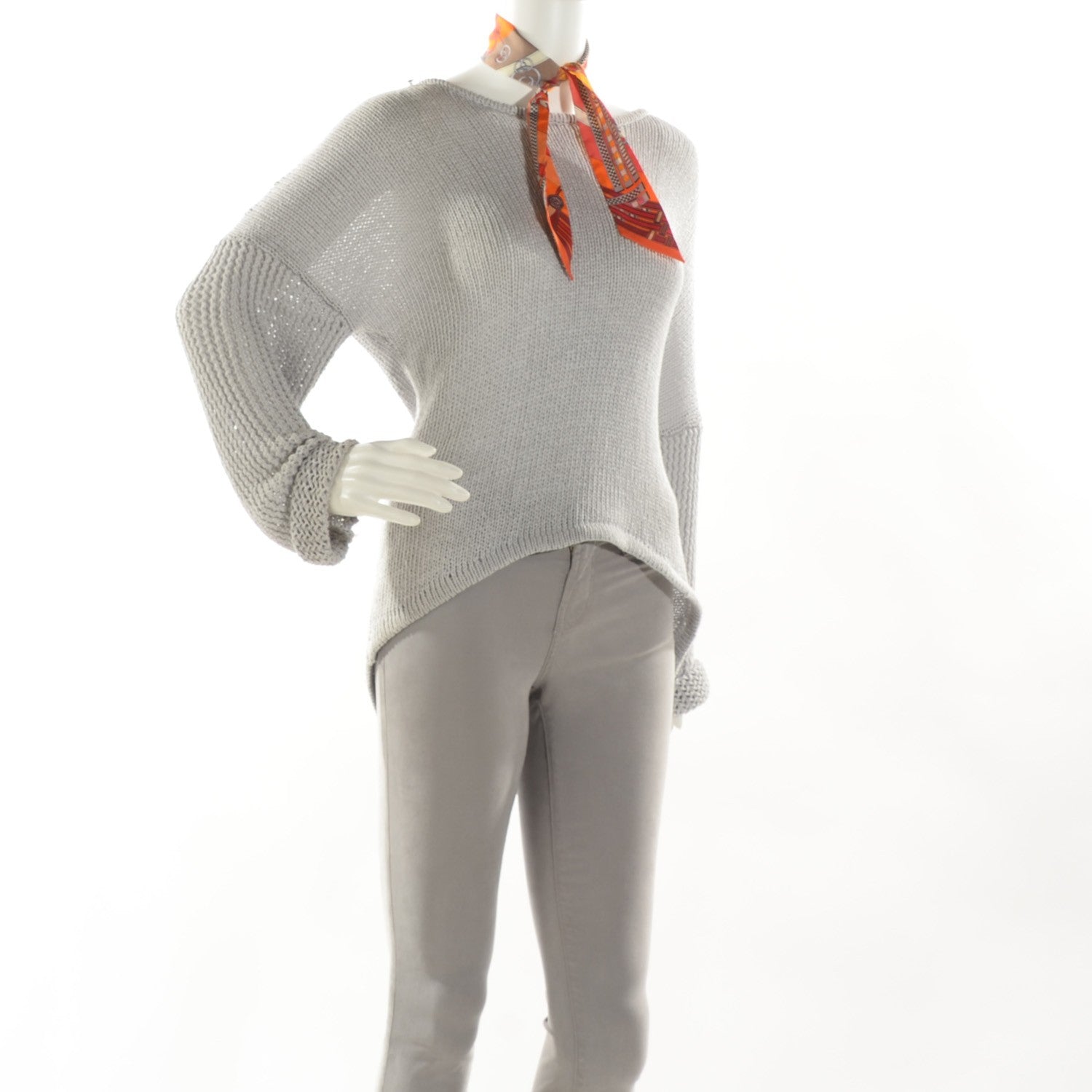 Hermes Silk Brides et Gris-Gris Twilly Orange Beige Corail 2 of 6