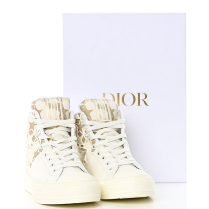 Christian Dior Canvas Embroidered Womens Walk'n' Dior Star High Top Sneakers 36.5 White Gold 17 of 18