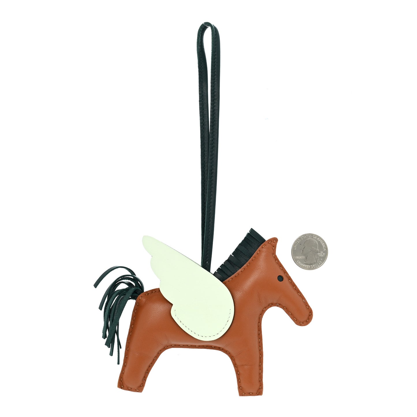 Milo Lambskin Grigri Rodeo Pegase Horse Bag Charm MM Gold Vert Cypress Vert Fizz
