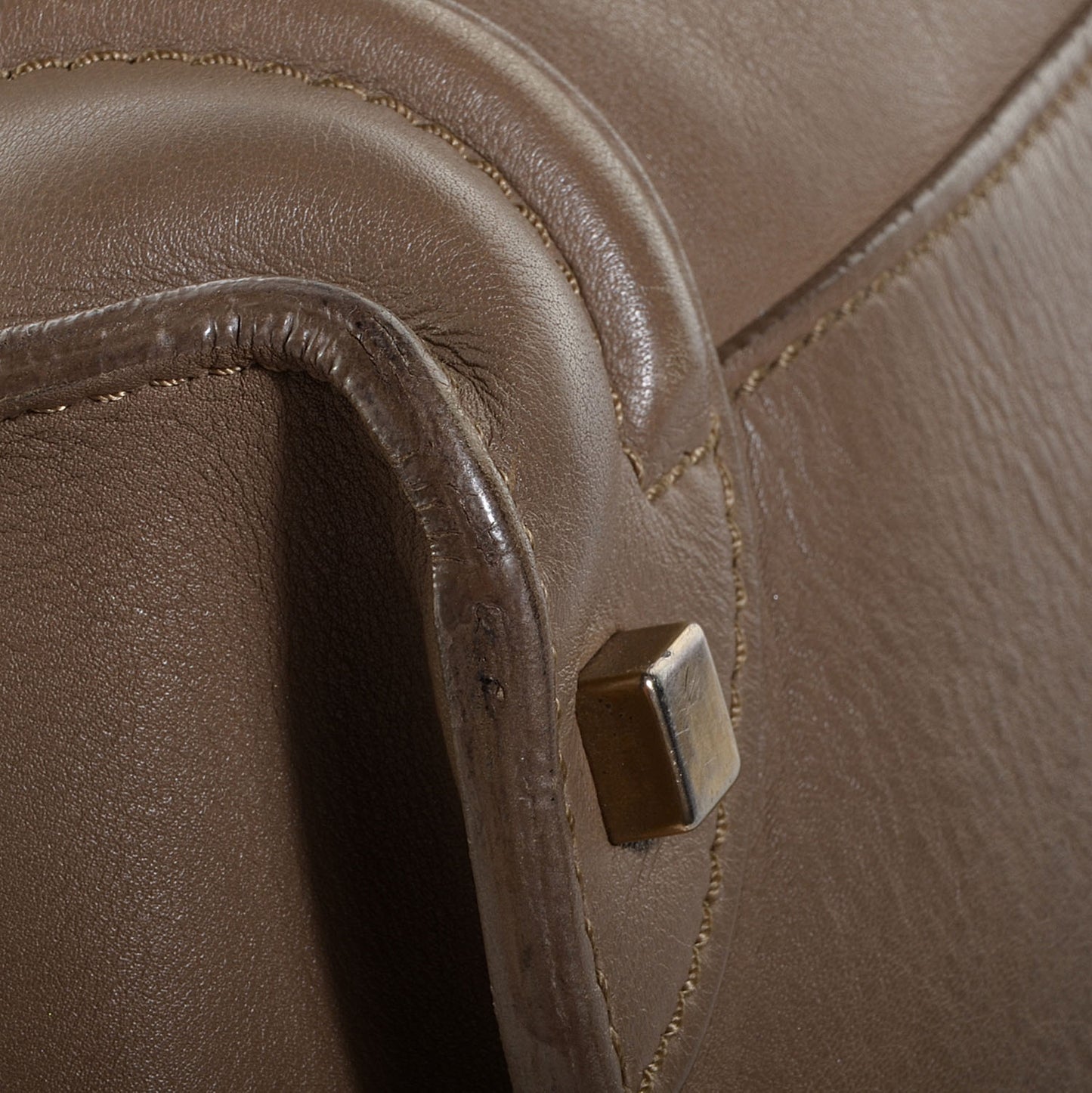 Smooth Calfskin Shoulder Luggage Camel